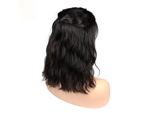 Lace Front Human Virgin Wavy Short Bob Wig